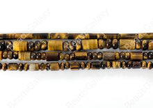 Load image into Gallery viewer, Tiger&#39;s Eye Yellow Brown Rondelle Tube Cylinder Barrel Natural Genuine Gemstone Beads 5-8mm Around 14&quot;-15&quot;
