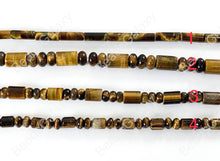 Load image into Gallery viewer, Tiger&#39;s Eye Yellow Brown Rondelle Tube Cylinder Barrel Natural Genuine Gemstone Beads 5-8mm Around 14&quot;-15&quot;
