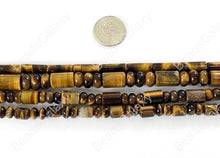 Load image into Gallery viewer, Tiger&#39;s Eye Yellow Brown Rondelle Tube Cylinder Barrel Natural Genuine Gemstone Beads 5-8mm Around 14&quot;-15&quot;
