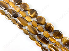 Load image into Gallery viewer, Tiger&#39;s Eye Yellow Brown Oval Long Oval Rice Smooth Natural Genuine Gemstone Beads 15x20 10x14 12x25 8x16mm Around 14&quot;-15&quot;
