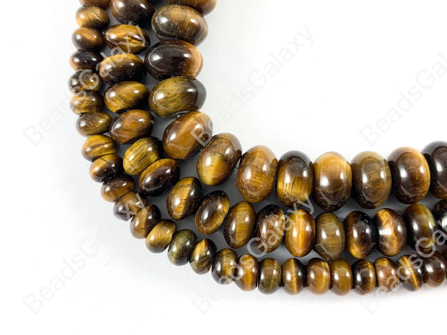 Tiger's Eye Yellow Brown Rondelle Smooth Natural Genuine Gemstone Beads 6x4 8x5 10x6mm Around 14"-15"