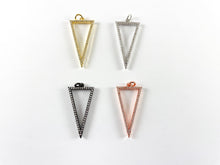 Load image into Gallery viewer, Real 18K Gold Plated CZ Triangle Pendant Charms Over Brass 1 pc
