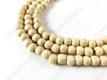 Load image into Gallery viewer, Wood Beads Large Hole Rondelle Smooth Natural Beads 15&quot;-16&quot;
