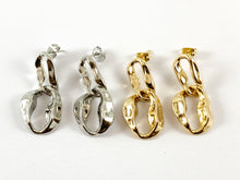 Load image into Gallery viewer, Real Gold/Platinum 18K Plated Wavy Link Dangle Earring 3 pairs
