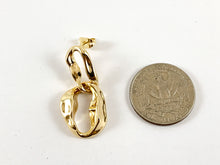 Load image into Gallery viewer, Real Gold/Platinum 18K Plated Wavy Link Dangle Earring 3 pairs
