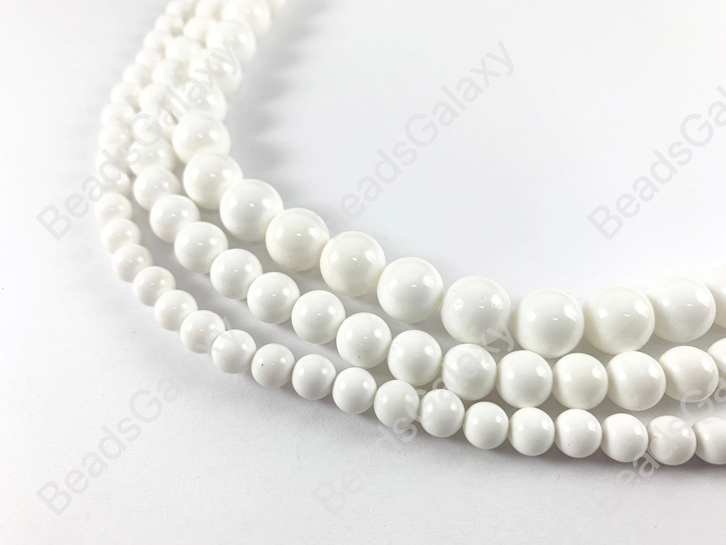 Smooth White Tridacnidae/Tridacna Shell Round Beads Around 15"