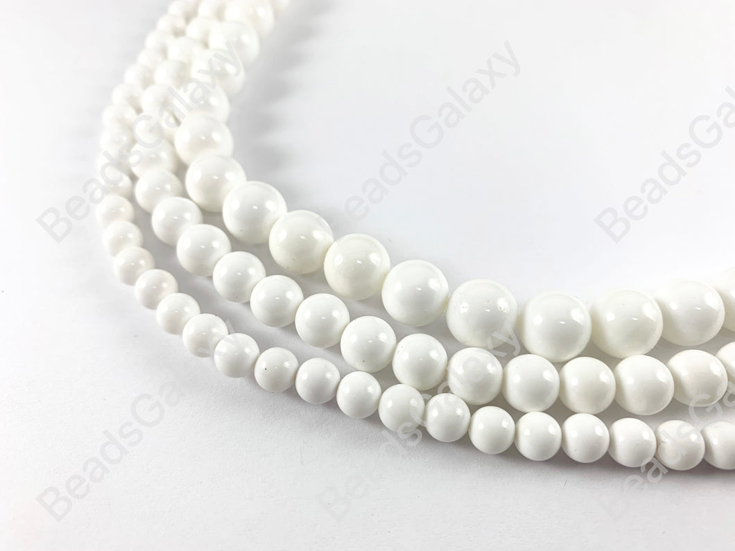 Smooth White Tridacnidae/Tridacna Shell Round Beads Around 15